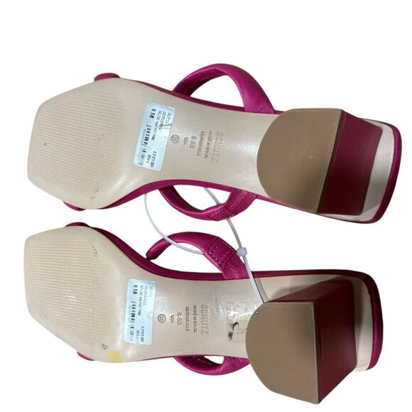 REVOLVE SCHUTZ ULLY Block Heel Sandal in Hot Pink NWOT - Picture 9 of 11